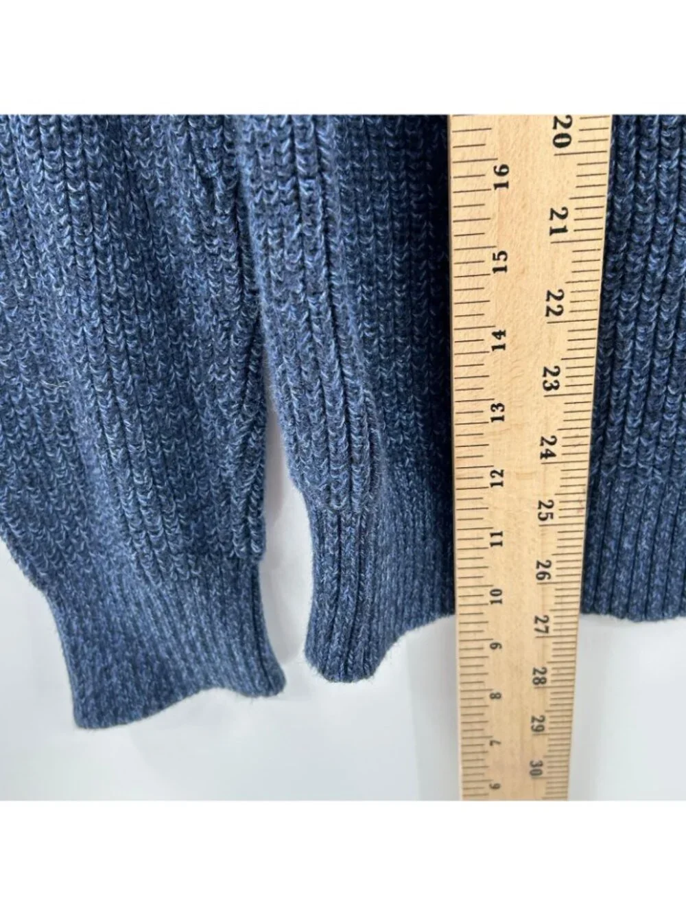 Faherty Sweater Men's Medium Blue Knit Crewneck Organic Cotton & Cashmere Blend